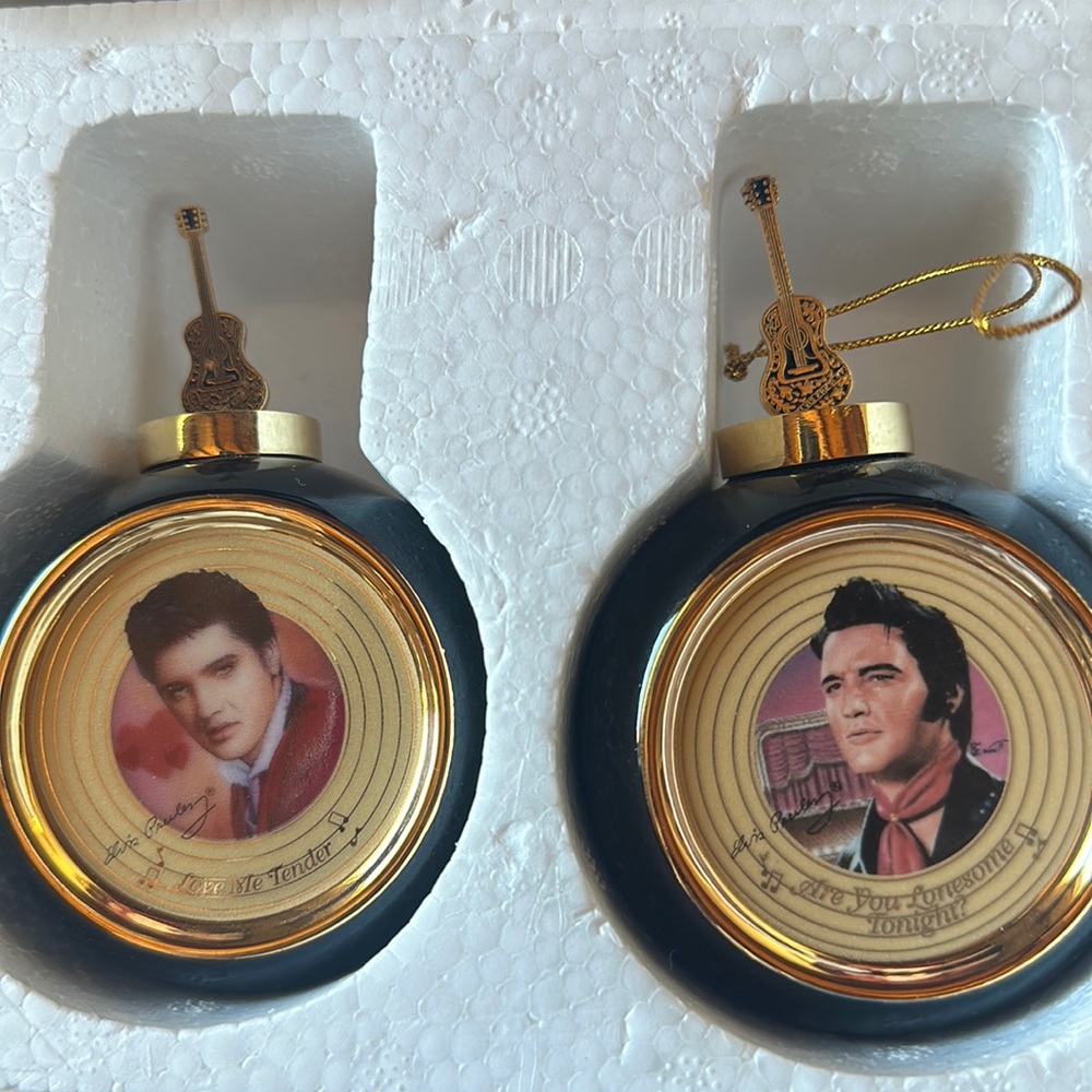 Elvis Ornaments - Bradford Edition’s. Love Me Tender & Are You Lonesome Tonight